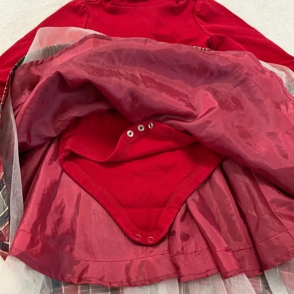 Gymboree 💯% Cotton Plaid Dress size 6-12 Months